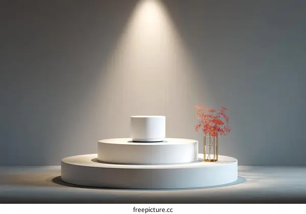 White Minimalist Product Display Stage