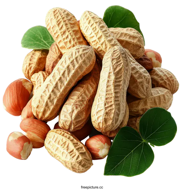 [Transparent Background PNG]A Pile of Peanuts and Hazelnuts