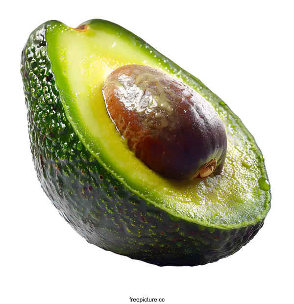 [Transparent Background PNG]Fresh avocado cut in half