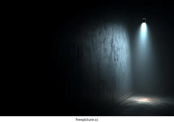 Dark Corner Spotlight Illuminating Grungy Wall