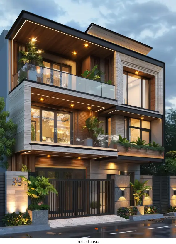 Modern House Exterior Design Illustration