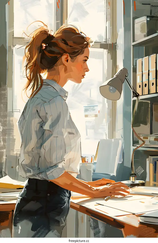 business woman working in the office