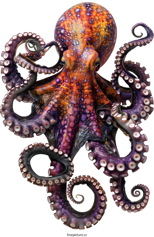 Colorful Octopus on White Background