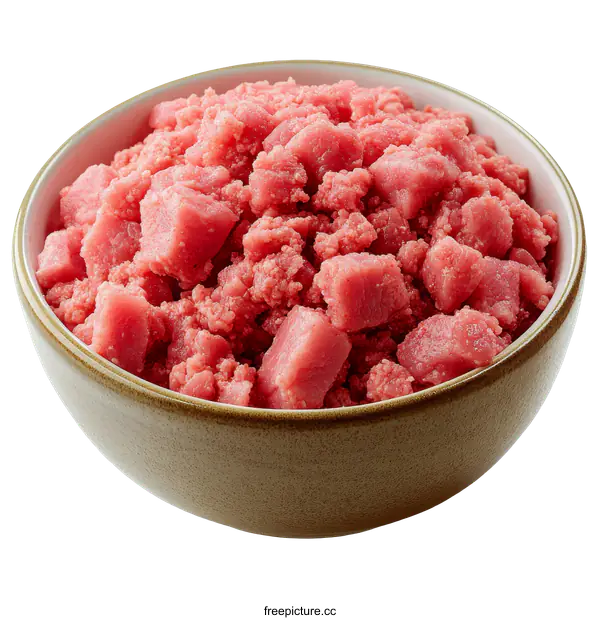 [Transparent Background PNG]Pink Cubes in a Bowl Food Closeup