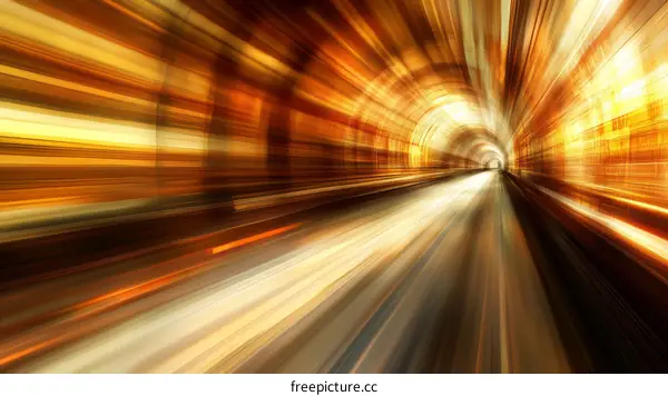 Abstract Speed Tunnel in Golden Light