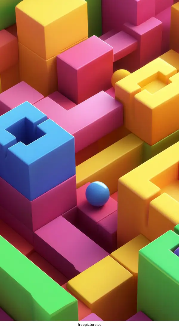 Colorful Geometric Abstract Puzzle Design