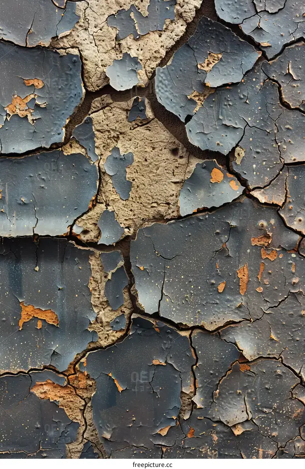 weathered blue paint on a wall