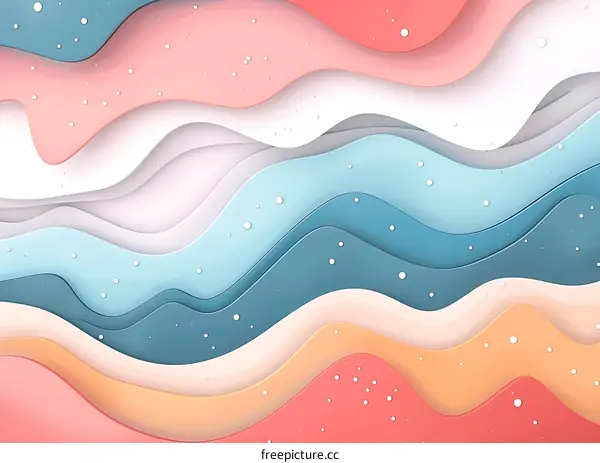 Abstract Paper Cut Background With Blue And Pink Colors