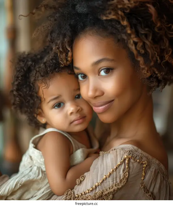 Warm Embrace of Mother and Daughter
