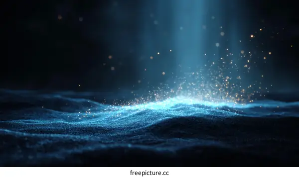 Abstract Digital Light Particles on Wavy Surface