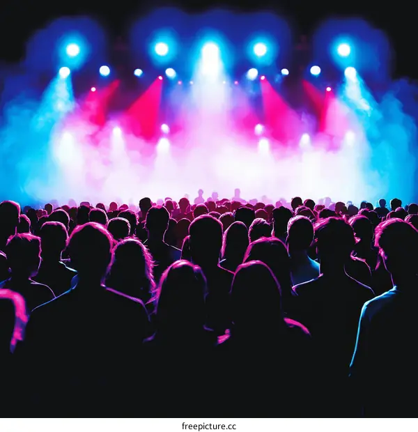 Silhouette Crowd at a Concert Venue