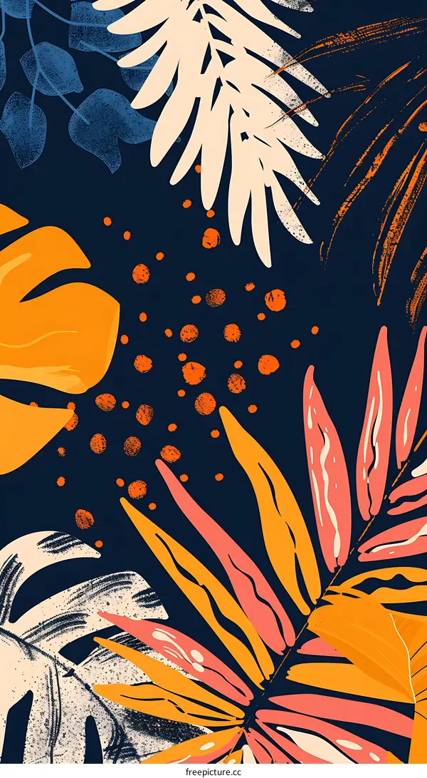 Abstract Tropical Leaves Pattern