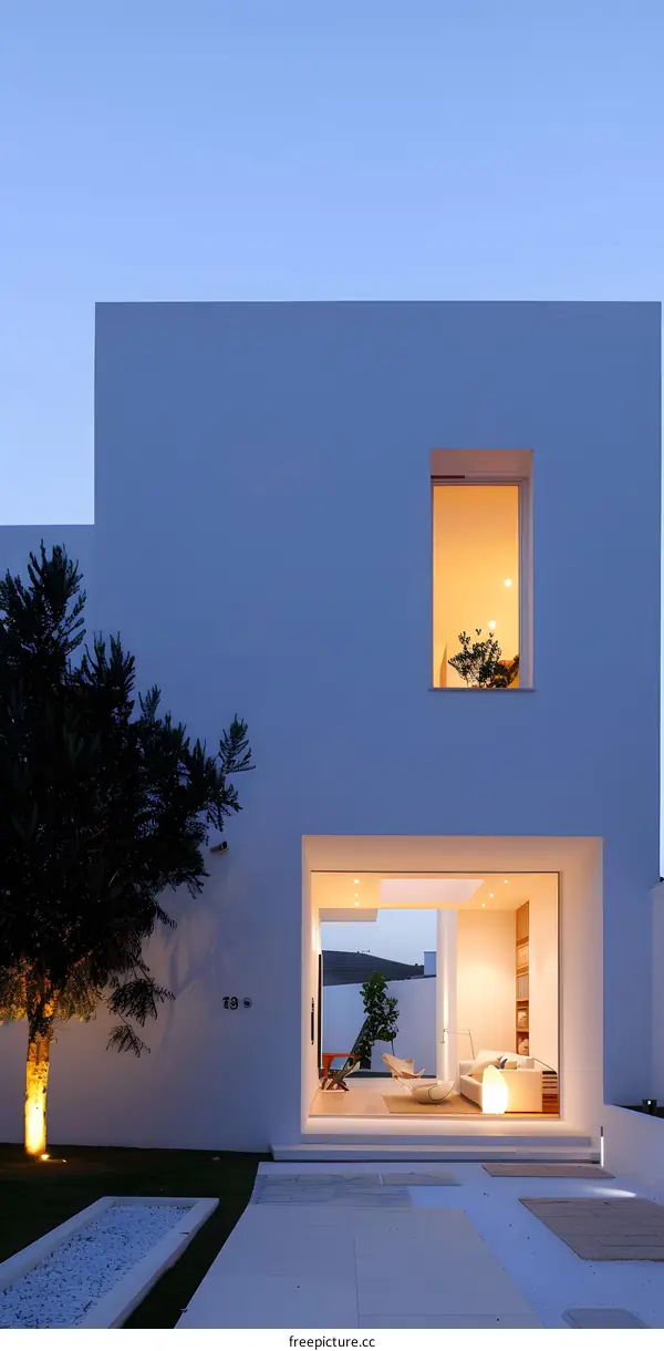 Modern Minimalist White House with Open Concept Interior