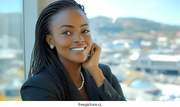 Confident African Woman in Business Attire