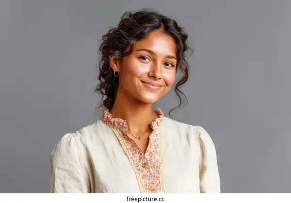 Portrait of a Beautiful Woman with a Smile