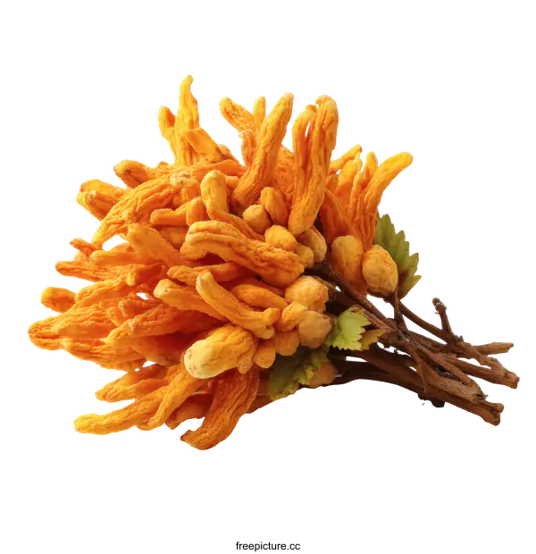 [Transparent Background PNG]Dried Orange Flowers Cluster Close-up