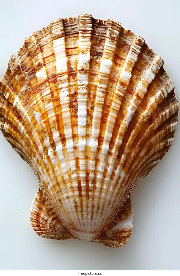 Scallop Shell on White Background