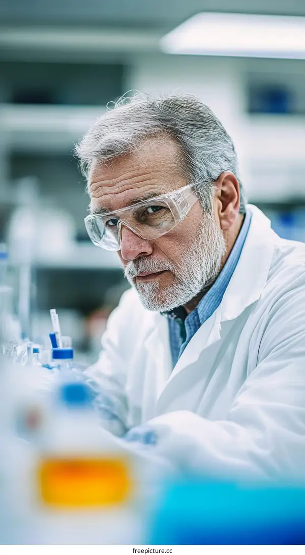 Focused Scientist in Modern Lab Setting