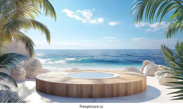 Coastal Wooden Platform by the Sea