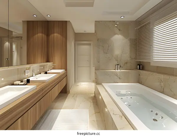 Stylish Modern Bathroom with Jacuzzi