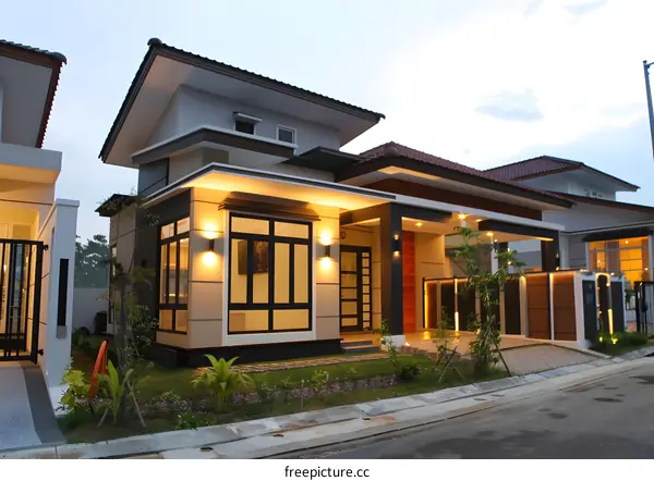 Modern Home Exterior Design with a Large Window