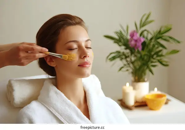 Facial Mask Application Treatment Spa