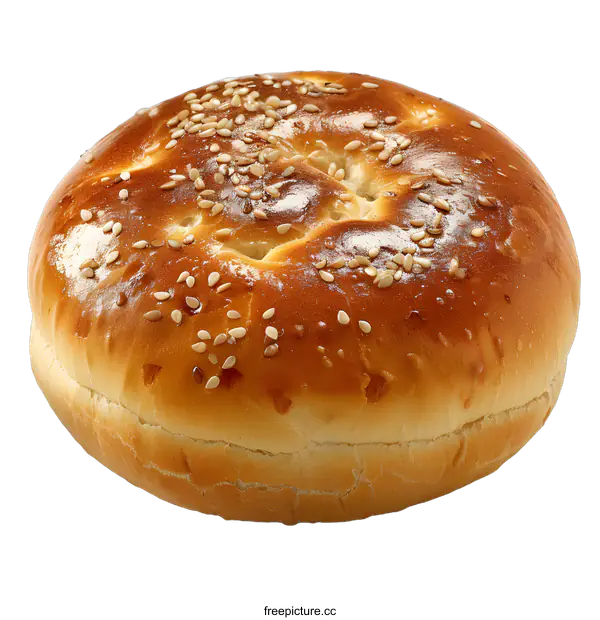 [Transparent Background PNG]Round sesame bun on white background