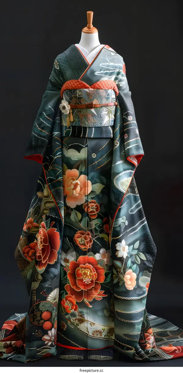 A kimono with a floral pattern