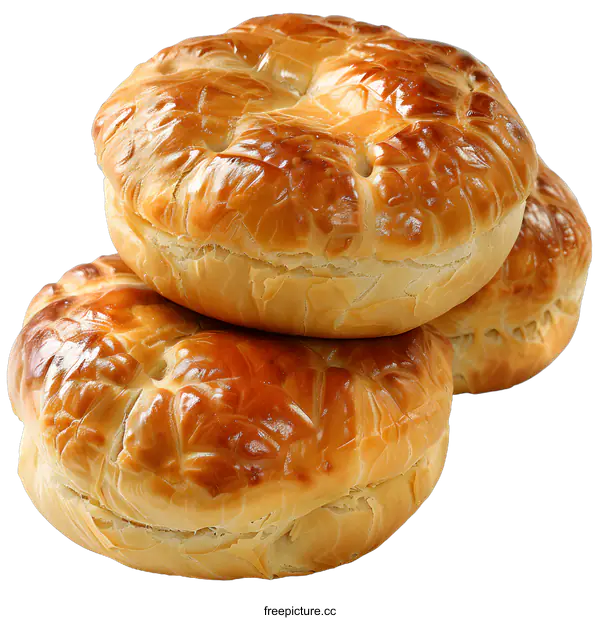 [Transparent Background PNG]Three freshly baked pies stacked on top of each other