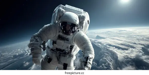 Astronaut in Space Suit Exploring the Outer Space