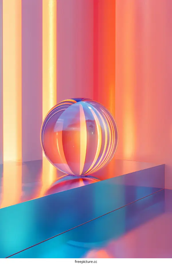 Abstract Colorful Geometric Sphere Design