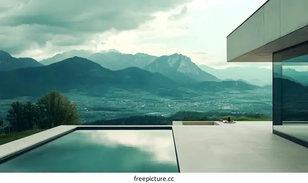 Modern Architecture with Mountain View and Swimming Pool