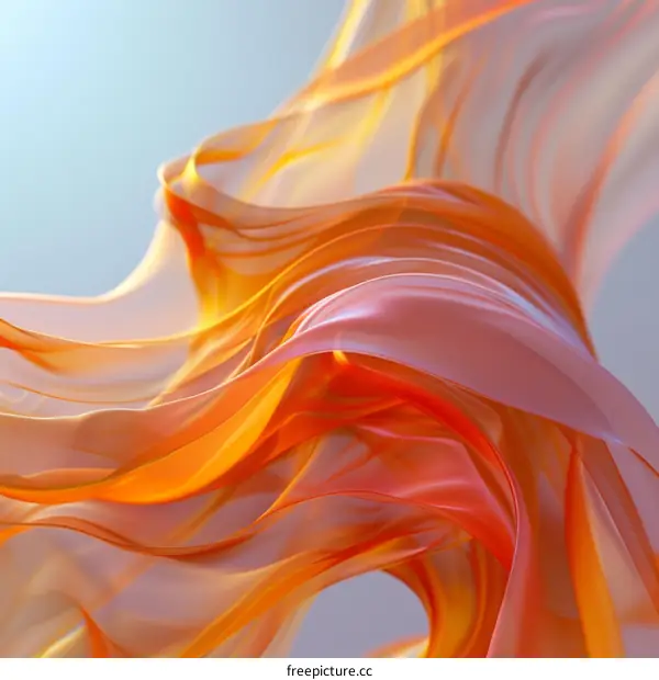 Abstract Wavy Orange Silk-like Material