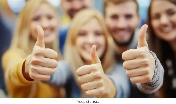 Group of Diverse Young People Showing Approval