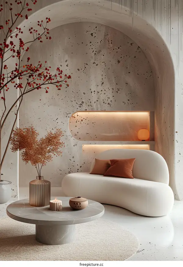 Modern Concrete Living Room Interior Design