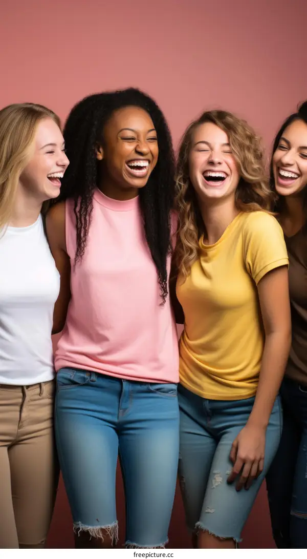 Laughing multiethnic women