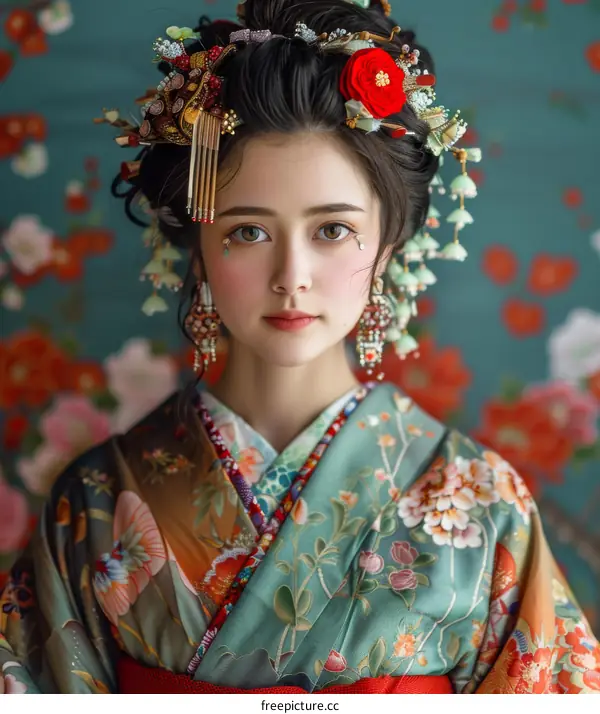 Charming Maiko in Traditional Kimono