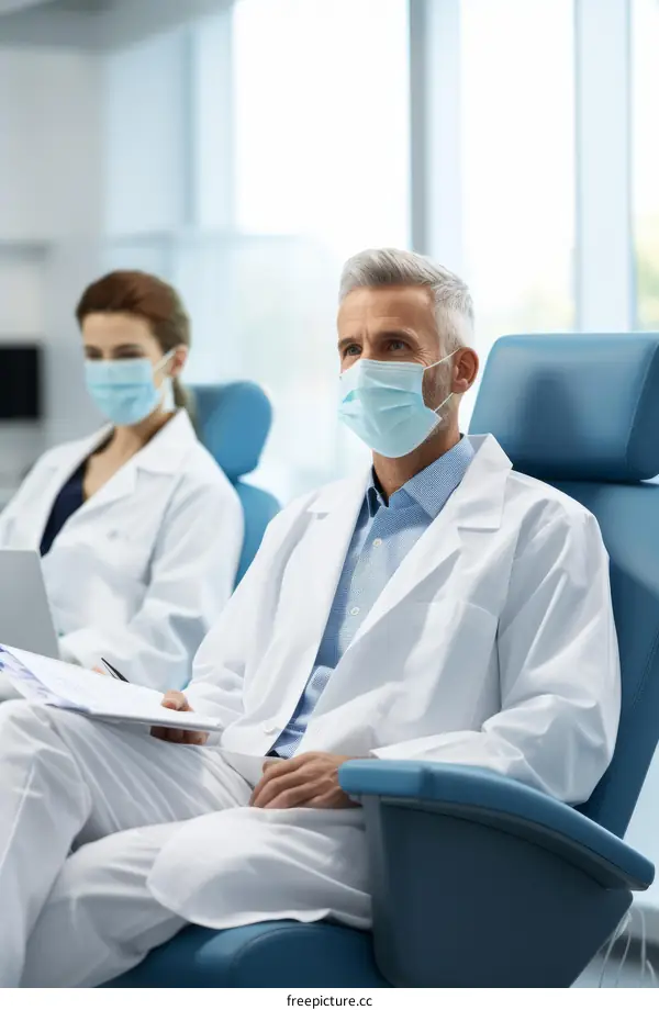 Portrait of a Confident Doctor Wearing a Mask