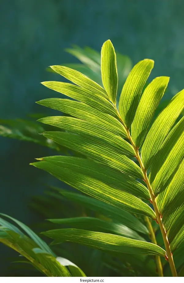 Close Up of Lush Green Palm Leaves