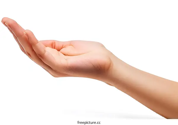 An open hand with the palm facing up