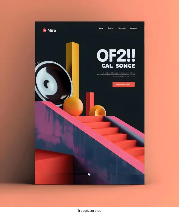 Abstract 3D Design with Colorful Shapes and Geometric Forms