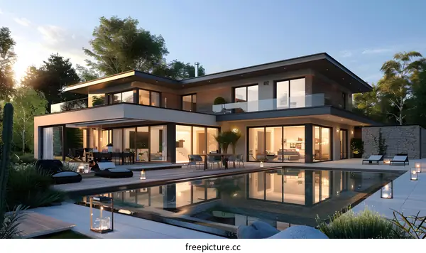 Modern house with swimming pool
