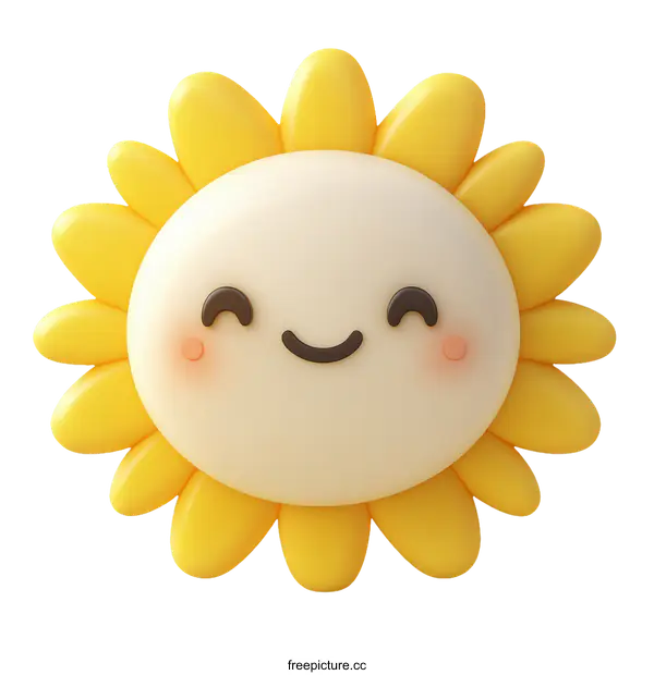 [Transparent Background PNG]Smiling Sunshine Flower Illustration