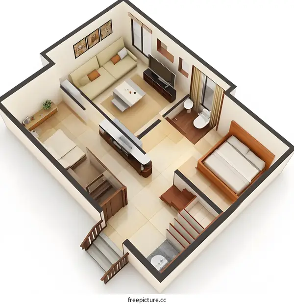 Modern 3D Floor Plan Design for Home Interior