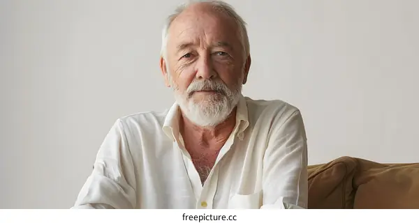 Portrait of a Senior Man with a White Beard