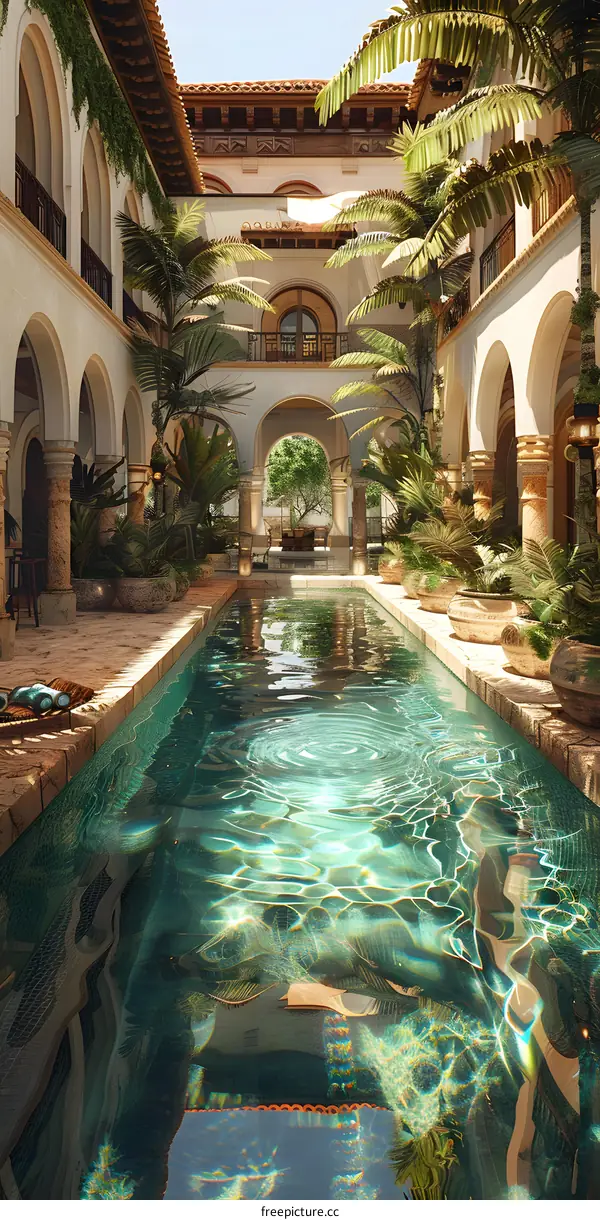 Luxurious Moroccan Courtyard Pool