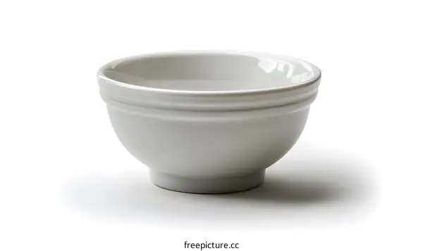 White Ceramic Bowl Isolated on White Background