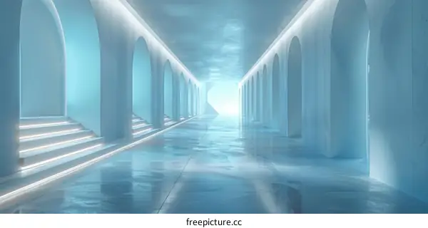 Abstract Futuristic Architectural Corridor