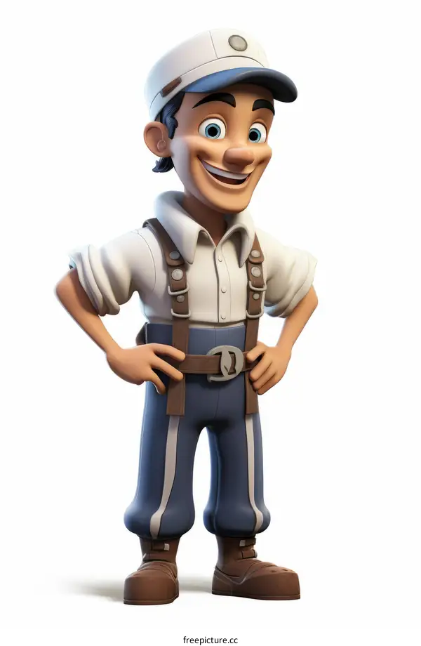Smiling male cartoon character