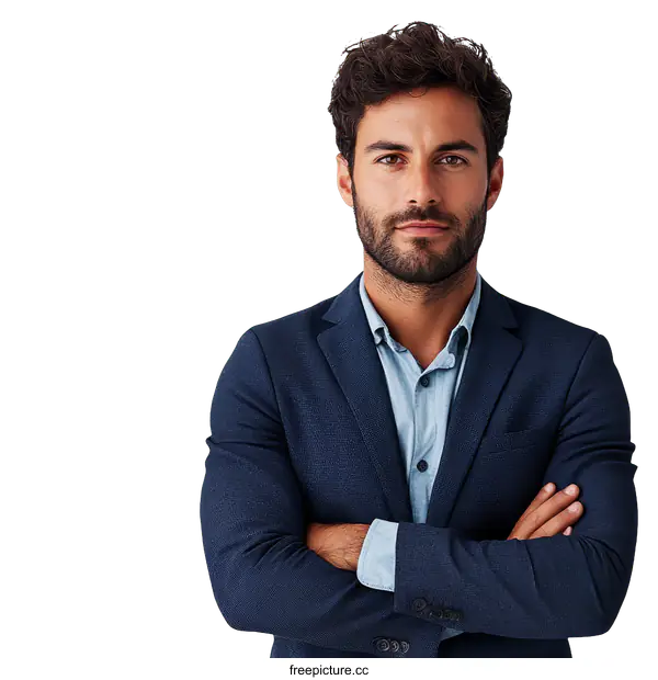 [Transparent Background PNG]Confident Businessman Portrait